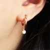 Hoop oorbellen Authentiek 14k goud gevuld glanzend zirkoon fijne trend Korea sieraden 15 mm Sun Brincos Oorbellen Boho