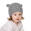 Mützen Hüte Baby Strickmütze Herbst/Winter Hüte Handschuhe Anzug Niedliche kleine Ohren Männliche und weibliche Rollkragenmütze Form 230313