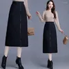 Skirts Winter Warm Down Cotton Women 2023 Fashion Mid-length Thicken Windproof Zipper Pocket Ladies A-Line Skirt