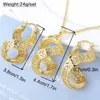 Wedding Jewelry Sets Sunny Jewelry Sets Selling Shape Hollow Brass Gold Plated Earrings Pendent Necklace For Women Wedding Party Anniversary 230313