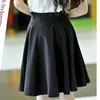 Skirts 2023 Spring Summer Women Skirt Midi Fashion High Waist Pleated Black White Saias