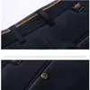 Mens Pants High Stretch Mens Dress Pants High Waist Elastic Formal Suit Pants Office Business Classic Casual Trousers Slim Fit Black Blue 230313