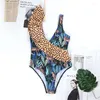 Women's Swimwear 2023 Bathing Suit Dress Ruffle Print Cover Up Sexy One Piece Woman Swimsuit With Sarong Summer Beach Monokini Women