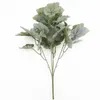 Dekorativa blommor 5-gaffel Artificial Plant Plastic Leaves Faux Plants Branches Office Ornament Simulation Home Decor