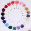 Biżuteria Mticolor Flower Bról for Men Pin Business Rubit Lapel Wedding Obświadomość Akcesoria Prezent Hurtowa dostawa dostaw nawet DHT1K