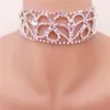 Choker 2023 Säljer Rhinestone Petal Crystal Gem Luxury Chokers Collar Chocker Chunky Halsband Kvinnors smycken Tillbehör gåva