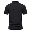 Men's T-Shirts summer men's fashion printing casual T-shirt solid color lapel slim short-sleeved T-shirt European size 230313
