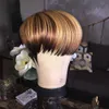 180density 613 Blonde Pixie Cut Perücken Kurzer Bob Echthaar für Frauen Ombre Blonde Red Pixie Cuts Perücke mit Pony Glueless