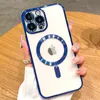 クリアマグサフ磁気ケースソフトTPUシリコンショックプルーフカバーカメラレンズフィルムプロテクター用iPhone