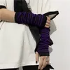 Knee Pads Unisex Fingerless Gloves Anime Cosplay Gothic Arm Warm Knit Wrist Elbow Costume