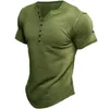 Herren T-Shirts T-Shirt Sommer Solide Herrenbekleidung Top Elastische Baumwolle Knopf Mode Einfach Kurzarm