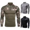 Camisetas masculinas de camuflagem tática masculina T-shirts atléticos Men de manga longa Men.