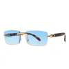 10 % RABATT Neue Herren- und Damen-Sonnenbrillen des Luxusdesigners 20 % RABATT 2A369 Fashion Small Frame Metal Frameless für Herren Damen