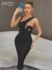 Abiti casual Adyce Sexy Backless Bianco Midi Bodycon Fasciatura Donna Estate Canotta senza maniche Celebrità Abiti da sera eleganti 230313