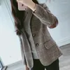 Damespakken herfst winter vintage blazer ceket dames Brits stijl pak jas wollen Koreaans dik casual elegant