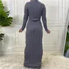 Ethnische Kleidung Mode innen grundlegende muslimische Kleid Femme Musulmane Peignoir Türkei Islam arabische gestrickte Pullover Kleider Abayas für Frauen Roben