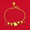 Filo LosoDo giapponese da donna classico elegante zucca dorata trasferimento perline misura regolabile braccialetto squisito gioielli di moda