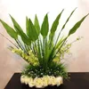 Flores decorativas 10pcs folhas de banana plantas verdes decoração em casa folhas falsas