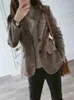 Damespakken herfst winter vintage blazer ceket dames Brits stijl pak jas wollen Koreaans dik casual elegant