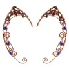 Boucles d'oreilles à Clip en forme de papillon, manchette d'oreille, manchette d'elfe, filigrane de mariage, bijoux en cristal féerique, elfes en zircone, 230311