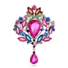 Smycken vintage stil stora vatten droppbroscher för kvinnor färgflorblomma brosch stift rhinestone crystal broach bröllop c3 leverans party dhftc