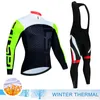 Cykeltröja uppsättningar Winter Thermal Fleece Set Cycling Clothes Men's Jersey kostym Sport Riding Bike Mtb Clothing Bib Pants Warm Set Ropa 230313