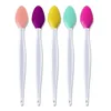 Makeup Borstes Lip Brush Exfoliating Double-Sided Silicone Scrub Applicator Wand Tool 6 Färger