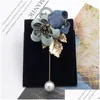 Jewelry Pins Brooches Ladies Cloth Art Pearl Fabric Flower Brooch Pin Cardigan Shirt Shawl Professional Coat Badge Women Accessories Dhfrm