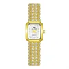 腕時計BSの女性は、ギフト用の金色のラインストーンブレスレットリストウォッチシンプルシルバーダイヤモンドスクエアを見る