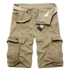 Mäns shorts Mens Militärlast Shorts Summer Army Green Cotton Shorts Män Loose Multi-Pocket Shorts Homme Casual Bermuda byxor 40 230311