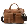 Porte-documents Luufan Design porte-documents sac hommes en cuir véritable ordinateur portable bureau fourre-tout sacs pour hommes affaires Document sac à main