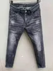 DSQ Phantom Turtle Men 's Jeans Classic Fashion Man 청바지 힙합 록 모토 남성 캐주얼 디자인 찢어진 청바지 고민 스키니 데님 바이커 청바지 126683