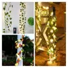 Kwiaty dekoracyjne sztuczne rośliny winorośl WIELE WIELE RATTAN LIFE LED LIDZA LIGEK GARLAND GARLAND DEKADACJA DEKARACJA FAKE SILK LEAF GREEN IVY