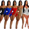 Dames Jumpsuits Rompertjes Latin Dans Jurken Lange mouwen Sexy Jurk Vrouw Nachtclub Rok Shorts 2023 Zomer Kralen Veren Skinny bodysuit