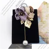 Jewelry Pins Brooches Ladies Cloth Art Pearl Fabric Flower Brooch Pin Cardigan Shirt Shawl Professional Coat Badge Women Accessories Dhfrm