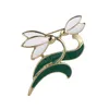 Lovely Green Brooches Rhinestone Flower Leaf Bouquet Plant Brooch Pins For Women Scarf Clip Gift Wedding Jewelry