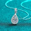 Chaînes 925 Sterling Silver Women Collier 1ct 2ct Moissanite Diamond Exquis Clavicule Chaîne Plaqué Avec Pt950 Gold Luxury Jewelry