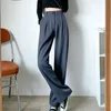 レディースパンツCAPRIS LUCYEREVER SUMMER SUMMENS WIDE LEGPANTS LOSE HIGH WAIST CARICOROUSERS WOMAN KOREAN STYLE SOLID OFFICE STRAILE PANTS 230313