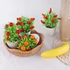 Decoratieve bloemen kransen kunstmatige planten bonsai oranje granaatappel fruit chili boom potten vensterbank decor huistafel decoratie mini