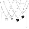 Chains Heart Pendant Necklace Chunky Chain Punk Stainless Steel For Women Fashion Statement Smooth Jewelry