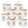 Gift Wrap 50st Candy Box European Style Bear Angel Holy Grail Cross Hollowed Mönster Retro Kraft Paper Square Favor Boxes