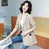 Damenanzüge 2023 Koreanischer Blazer Anzugjacke Frauen Frühling Herbst Langarm Lose einreihige Blazer Weibliche Freizeitjacken Pl