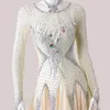 Stage Wear-coloré Swing Ballroom Dancing Dress Concours Danse Costume de performance moderne