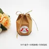 Gift Wrap Exquisite Creative Kraft Paper Candy Lantern Hexagon Shape Wedding Favors Cake Packaging Box Dragees Bags Boxes