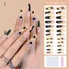 Faux Ongles Faux Presse Sur Cercueil Ballet Portant Des Pointes D'ongles Couverture Complète 24PCS Français Imprimé Réutilisable Amovible Décor