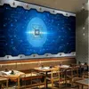 Bakgrundsbilder 3D Stereo Modern Industrial Decor Minimalist Abstract Line Starry Sky Circuit Board KTV Bakgrund Väggpapper Mural