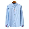 Herren-T-Shirts Herrenkleidung Casual Festes Oxford-Kleid weiße Hemd Eintasche Langarm Langschläre reguläre Button-Down-dicke Hemden 230313