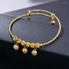 Bangle 4pcs Ethiopian Pattern Gold Color Bead Bangles For Women Wedding Bracelet Alab Dubai Tassel Gifts