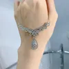 Angle Wings Pırlanta Kolye Kolye 925 STERLING Silver Party Düğün Çikolmanı Kolye Kadınlar Gelin Kolye Takı Hediyesi