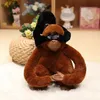 Fluffy Orangutan Gorilla Chimpanzee Plush Toy Stuffed Zoo Animal Plushie Peluche Brown Black Monkey Doll Kids Companion Gift LA555